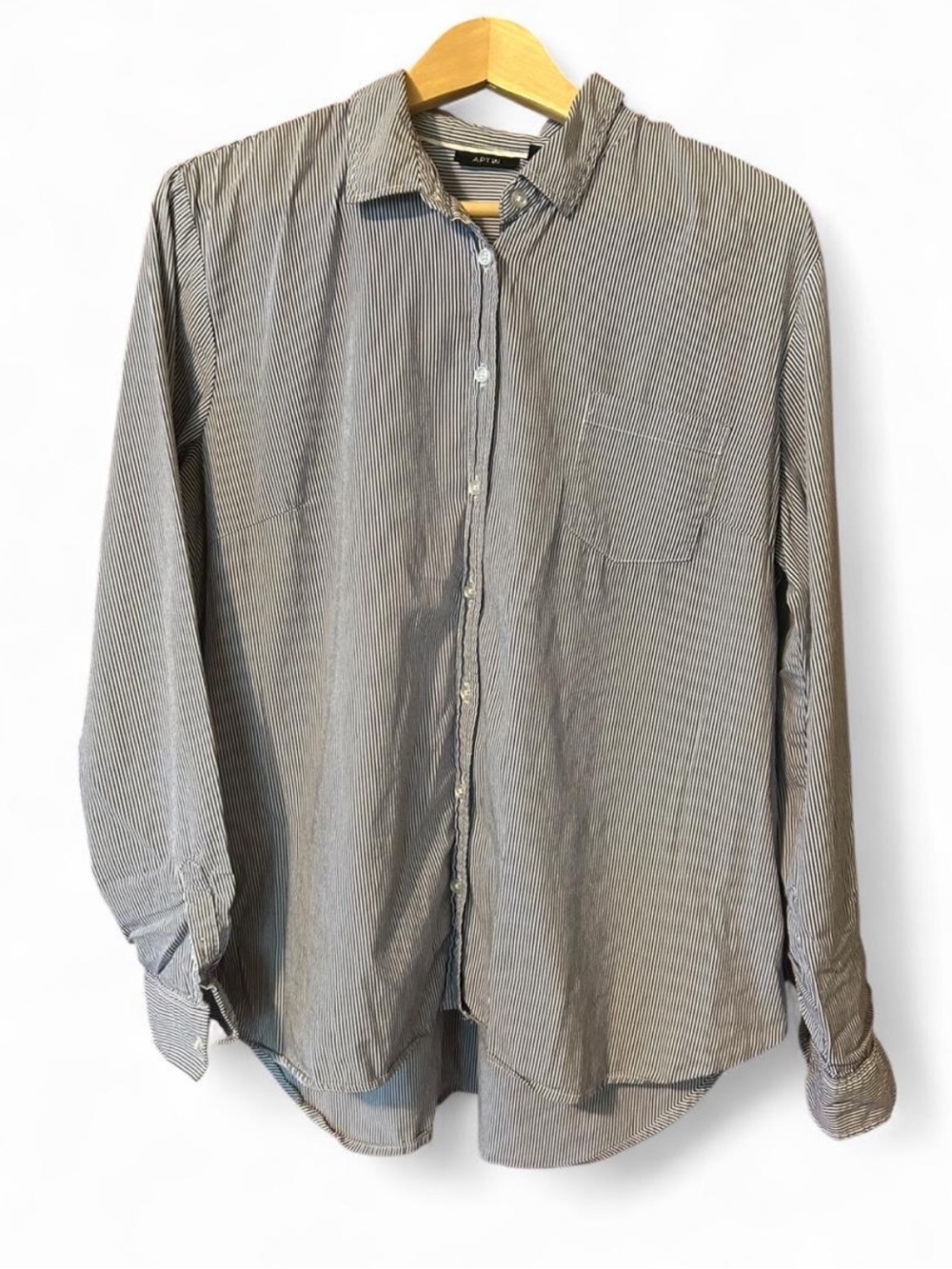 Apt. 9 Thin Black-and-White Striped Button-Down Shirt